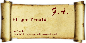 Fityor Arnold névjegykártya
